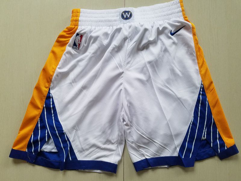 2018 Men NBA Nike Golden State Warriors white shorts1